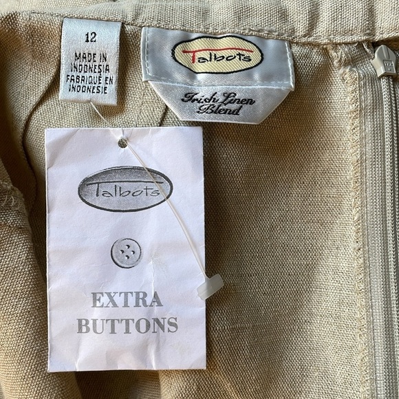 NWT. Talbots 12 Irish Linen Blend Embellished Pencil Skirt. - Picture 2 of 8